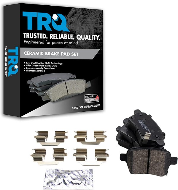 Conjunto de pastilhas de freio a disco traseiro premium TRQ Posi Ceramic para Fiat 500L