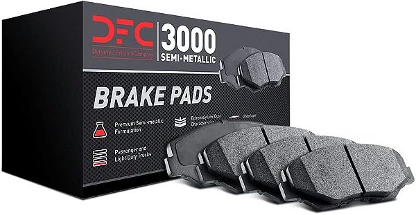Pastilhas de Freio Semi-Metálicas 3000 da Dynamic Friction Company - Conjunto dianteiro 1311-0433-00