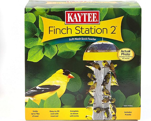 Estação para alimentação de aves silvestres, Bolsa de Malha Macia, Inclui, Amarelo, 4 Bolsas