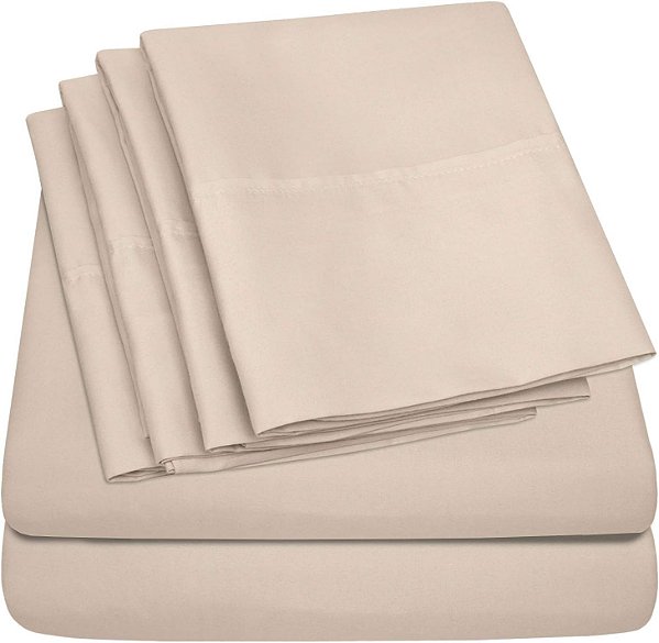 Lençóis para Cama de Casal - Conjunto de Lençóis para Cama de Casal com 6 Peças da Coleção Suprema 1500 em Microfibra Escovada Fina de Bolso Profundo - 2 Capas de Travesse