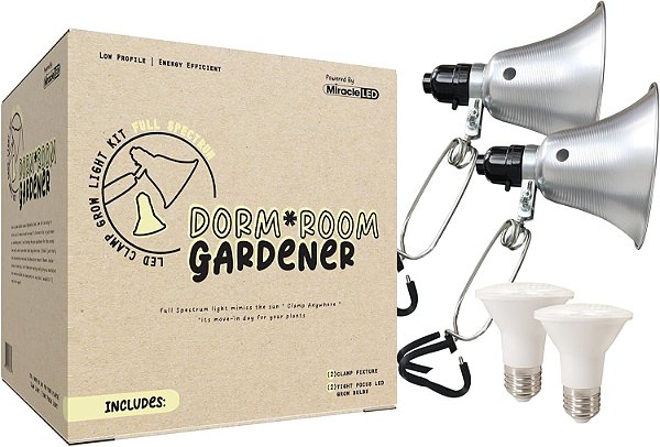 Kit de Iluminação LED para Crescimento de Plantas em Dormitório - Lâmpada de Crescimento de Única Planta de Espectro Total de Luz do Dia LED 6W Substituindo Lâmpada de Crescimento Inc