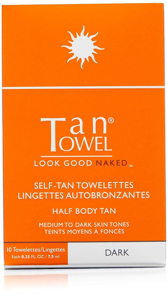 TanTowel Meia-Body Bronzeado Toalhas Umedecidas - 10 Pacotes, Escuro, 10 Unidades (Pacote de 1)