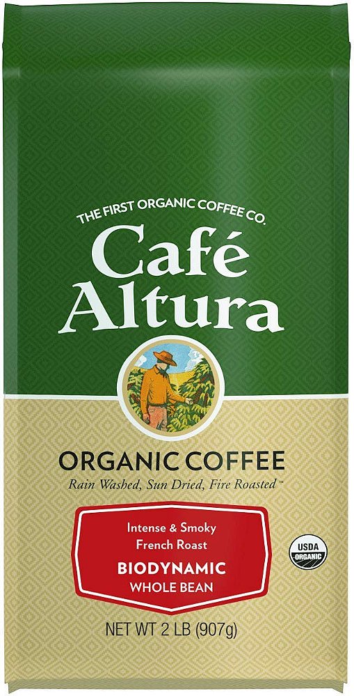 Café Altura Grão Inteiro Café Orgânico, Biodynamic French Roast, 32 Onças
