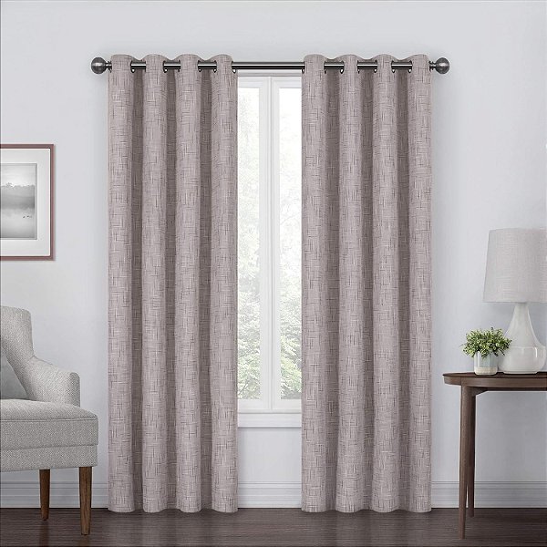 Cortinas ECLIPSE Gemini com ilhós para quarto, painel único, 50 pol x 108 pol, Blush