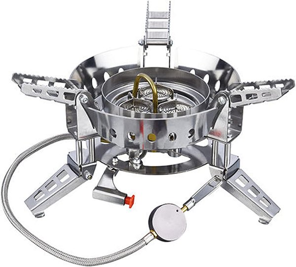 Fogão de Camping Bulin 3800W/5800W/6800W/18000W Fogão de Campismo a Gás Camping Portátil Fogão de Acampamento Dobrável Leve à Prova de Vento Fogão a Propano para Ac