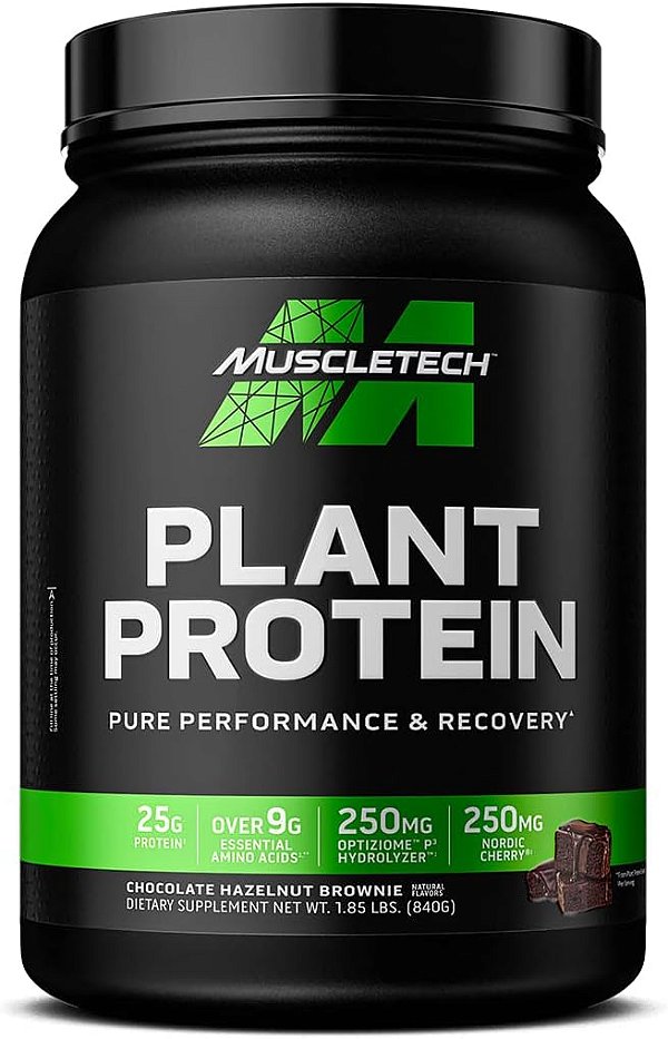 Proteína em pó MuscleTech Plant-Based Performance Platinum de 25g de Proteína de 5 Fontes de Proteína Vegetal Sabor Chocolate e Avelã Brownie 20 porções