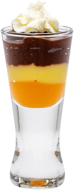 Copos para sobremesa de 1,5 onças da Restaurantware, 6 copos de shot para aperitivos soprados finamente - silhueta em ampulheta, sirva shots ou amostras de degustação, copos de sobremesa em