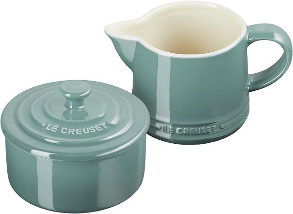 Le Creuset Cerâmica Assinatura, Conjunto de Sal Marinho, Creme e Açúcar, Creme: 300 ml, Açúcar: 8oz