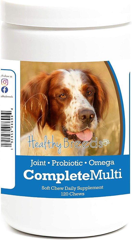 Suplemento Multivitamínico Mastigável All in One Irish Red and White Setter da Healthy Breeds com 120 Unidades