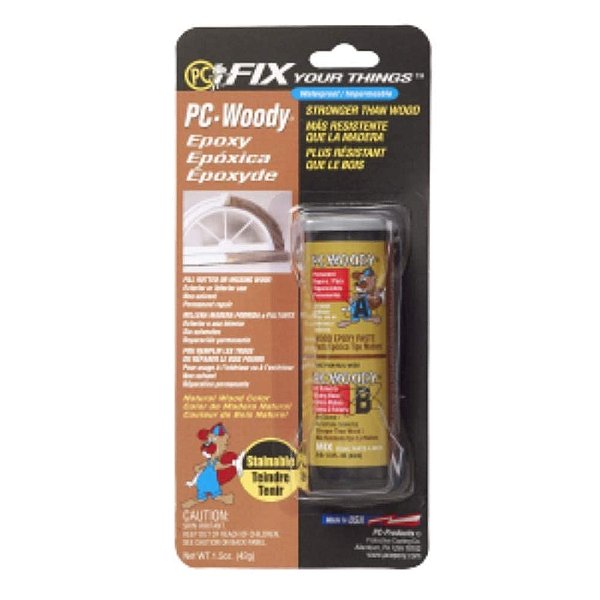 Produtos para PC: Pasta de Epóxi para Reparo de Madeira PC-Woody, Duas partes de 1,5 oz em Dois Potinhos, Bege 23334, (Pacote com 12)