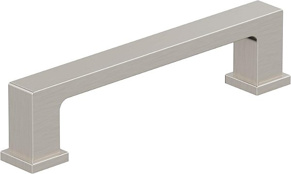 Amerock 10BX37031G10 | Puxador de Armário em Níquel Acetinado | 3-3/4 polegadas (96mm) de centro a centro | Pacote com 10 unidades | Bridgeport | Ferragem para Móveis