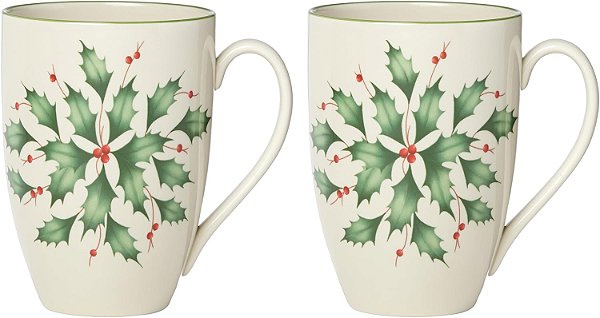 Jogo de 2 canecas Lenox 870002 Holly Mug
