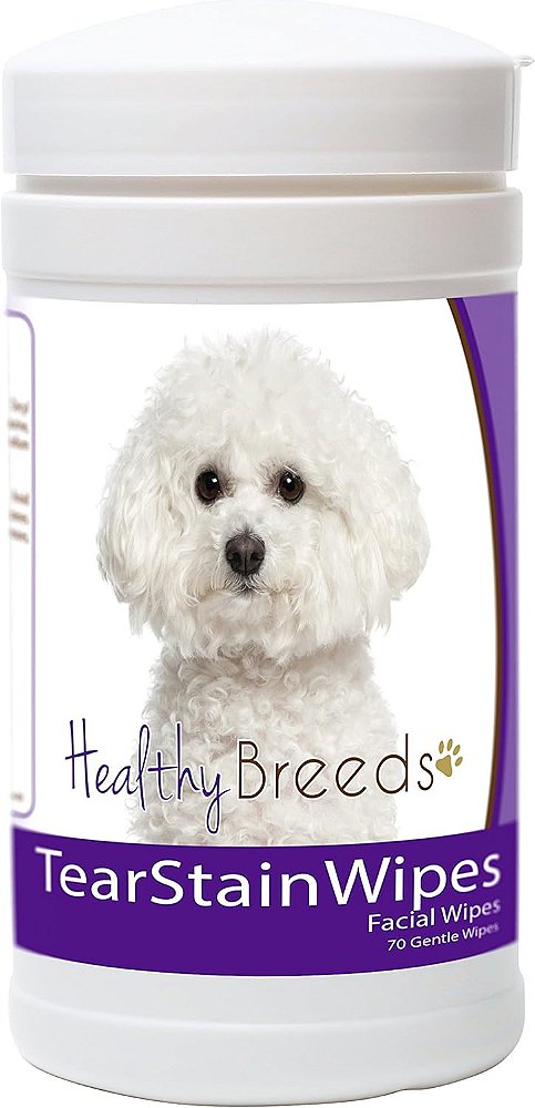 Lenços umedecidos Healthy Breeds Bichon Frise para manchas de lágrimas - 70 unidades