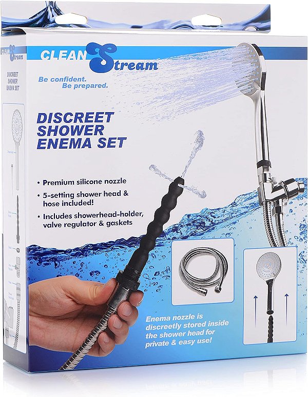 Sistema de Limpeza para Enema no Chuveiro Cleanstream Aqua Shot, Preto
