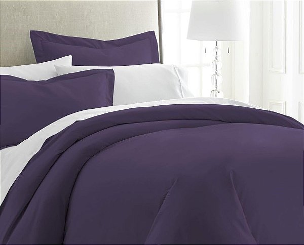 ienjoy Home IEH Purple 3 Piece Coleção de Casa Premium de Luxo de Capa de Edredom de Dupla Escovagem, Tamanho Extra Grande Twin