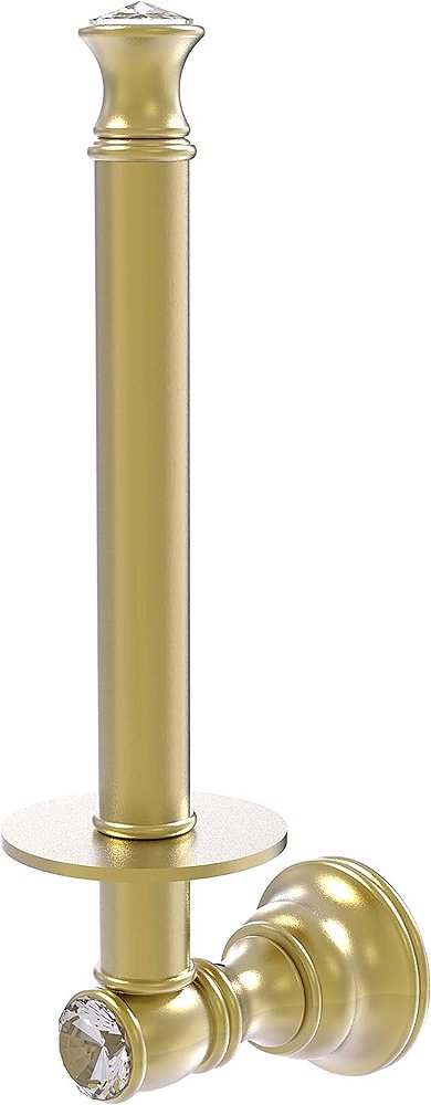 Aliança de latão CC-24U Coleção de cristal Carolina Suporte de papel higiênico vertical, latão acetinado