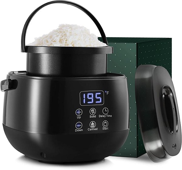 Fusor de cera elétrico para fabricação de velas Hearth & Harbor, pequeno pote de fusão de cera de 16oz, Fusor de cera antiaderente para fabricação de velas, Máquina fabricante de velas - Pote