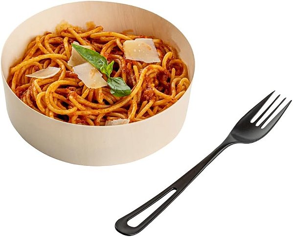 Garfo CPLA de 7,5 polegadas Basic Nature, 250 talheres plásticos descartáveis - embalados individualmente, duráveis, talheres descartáveis CPLA pretos, suporta até 180F, ideal para grandes eventos -