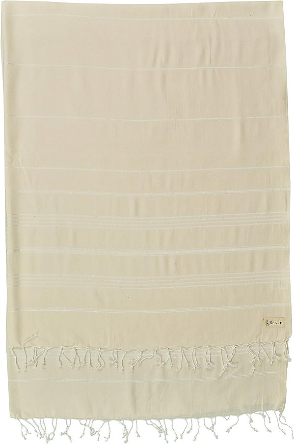 Cobertor de algodão 100% Bersuse - Anatolia XL Turkish Towel - 61 x 82 polegadas, Natural