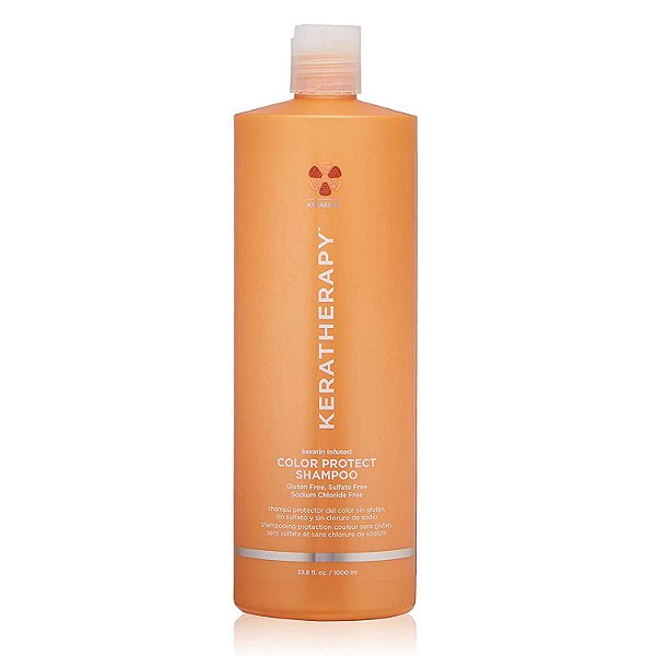 KERATHERAPY Shampoo Protetor de Cor Infundido com Queratina, 33.8 fl. oz., 1000 ml - Shampoo Protetor de Cor Livre de Glúten para Cabelos Coloridos com Tecnologia Kerabond,