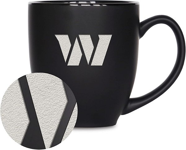 Caneca Bistrô Fosca 15oz NFL Football da Rico Industries - Para Bebidas Quentes ou Frias - Logo da Equipe Gravado para Sensação Única