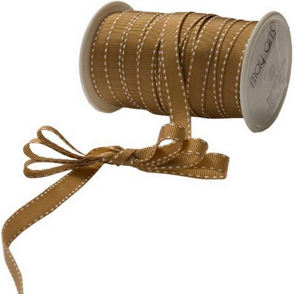 Fita May Arts de 3/8 polegadas, Grosgrain Ouro Antigo