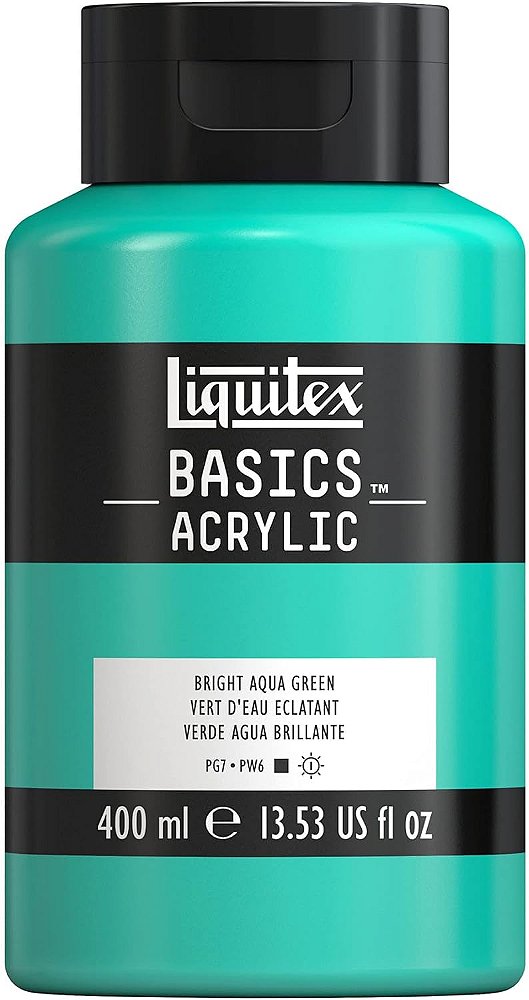 Tinta acrílica Liquitex BASICS, frasco de 400ml (13.5 oz), verde aqua brilhante