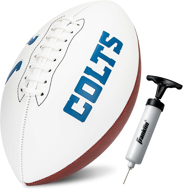 Futebol Autêntico para Autógrafos da NFL da Franklin Sports - Tamanho Oficial, Painel Branco - Futebol de Lembrança para Autógrafos e Assinaturas - Memorabilia da NFL para Fãs da Equipe - Loja de