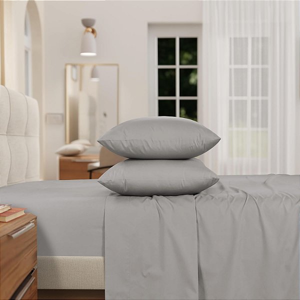 IZOD - Conjunto de lençóis de algodão egípcio percal, leve, tecido crocante e refrescante, 100% algodão de fibra longa, lençóis de bolso profundo (200 fios,