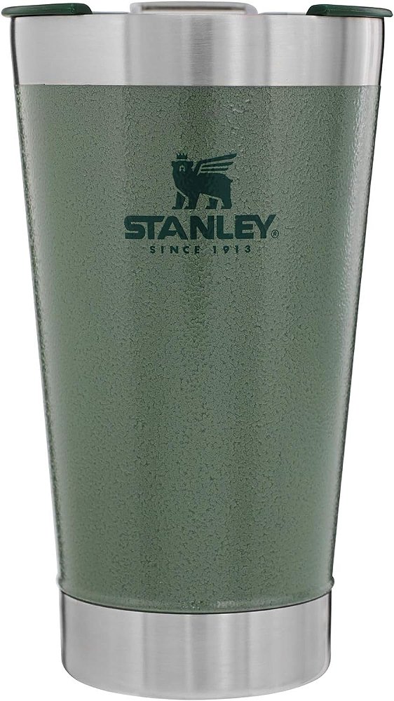 Caneca de cerveja de aço inoxidável Stanley Classic Stay Chill Vacuum Insulated Pint Tumbler, 16oz com abridor de garrafas embutido, copo de metal resistente de parede dupla, lavável na máquina de lavar lou