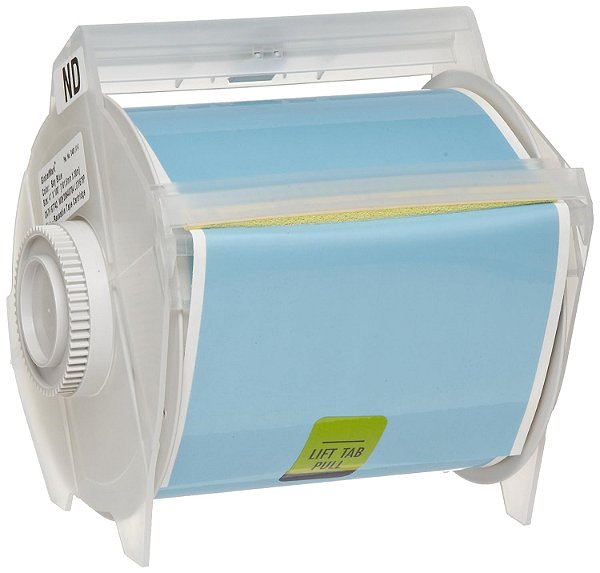 Fita para rotulador industrial Brady 97742 GlobalMark 100' de comprimento x 4 de largura, B-569 Hi-Performance Polyester, Azul Céu