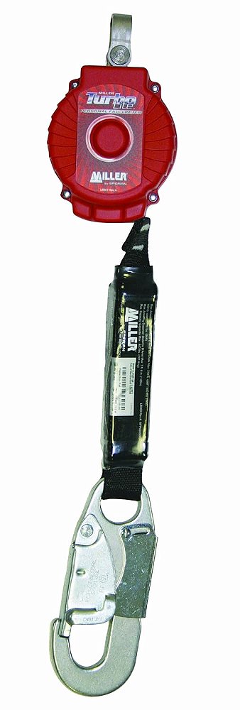 Miller por Honeywell TurboLite 6-Pé Limitador de Queda Pessoal com Extremidade de Corda Gancho de Trava em Aço (MFL-3-Z7/6FT), Vermelho