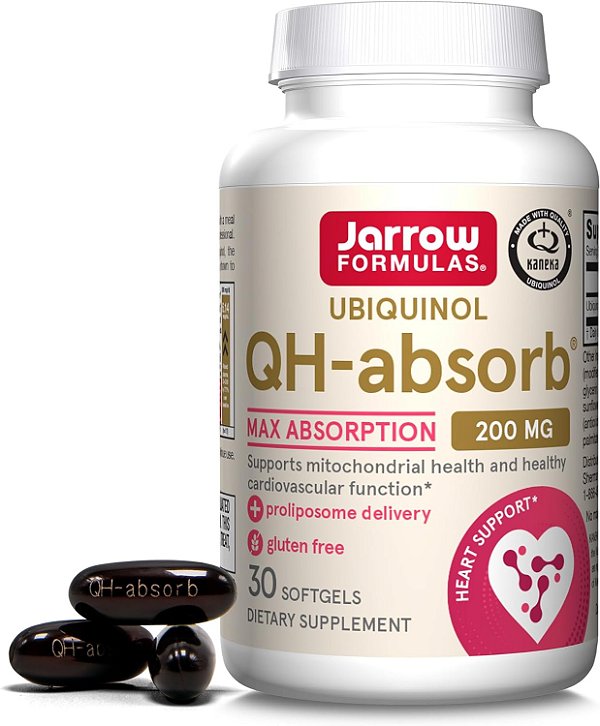 Jarrow Formulas QH-Absorb 200 mg - Forma Ativa de Co-Q10 - Suplemento Alimentar - Suporta Produção de Energia Mito