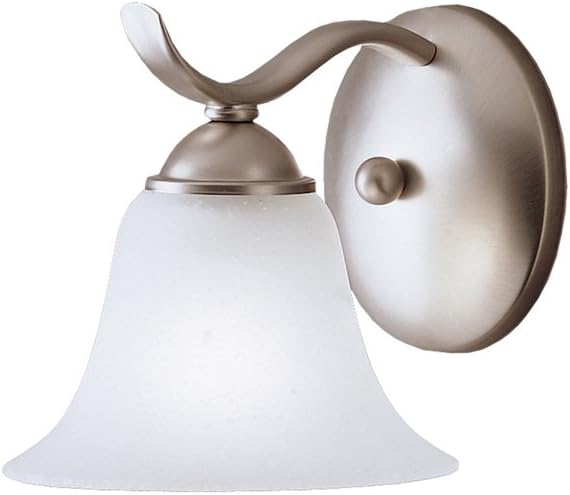 Kichler 6719NI, Luminária de Parede com Vidro Reversível Dover, 1 Luz, 60 Watts no Total, Níquel Escovado, 16.5 Polegadas.