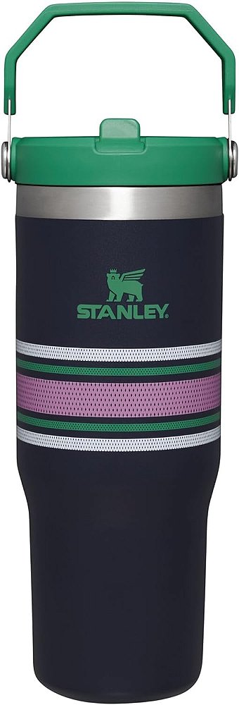 Caneca de aço inoxidável STANLEY IceFlow com canudo, Garrafa de água isolada a vácuo para casa, escritório ou carro, Copo reutilizável com canudo à prova de vazamentos.