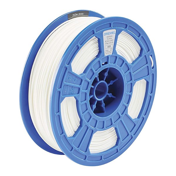 Filamento para Impressora 3D Dremel DigiLab PLA-WHI-01 - Filamento de PLA 1.75mm para Impressão 3D de Alta Performance - Peso do Carretel de 0.75 kg - RFID Habilitado e Baseado em