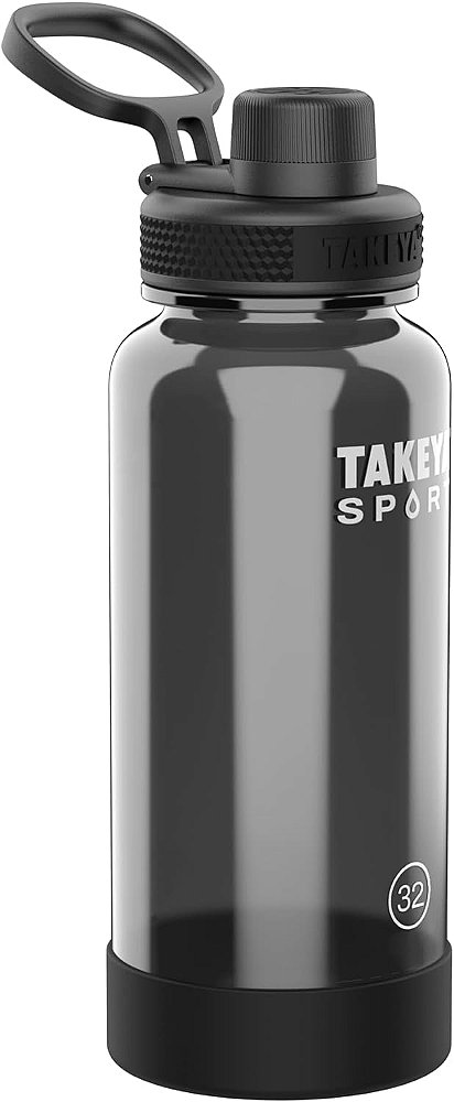 Garrafa de água esportiva de alta qualidade Takeya Tritan com tampa de bico, livre de BPA, 32 onças, preto Grand Slam