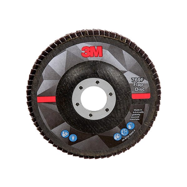 Disco de Abas 3M 769F, Tipo 27, 60+, 5 polegadas x 7/8 polegadas, Abrasivo de Alto Desempenho, Disco de Moagem e Acabamento de Grãos Cerâmicos com Prec