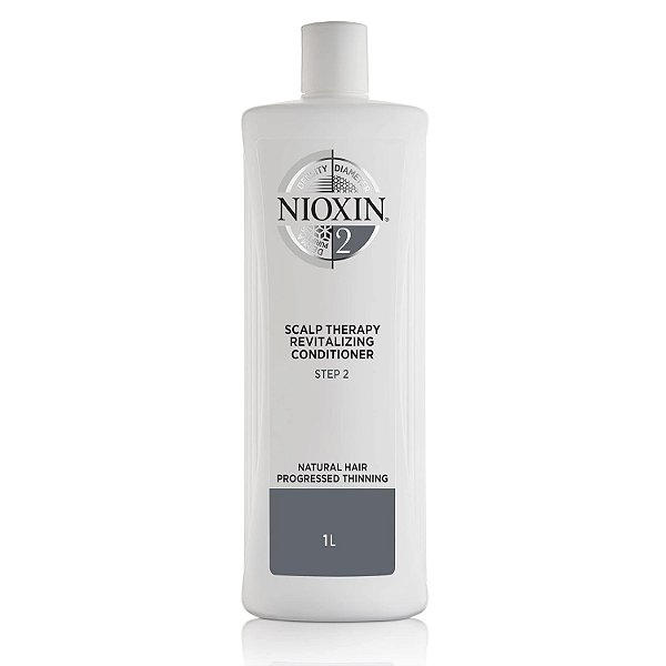Nioxin Sistema 2, Condicionador Terapêutico com Óleo de Hortelã-pimenta, Trata o Couro Cabeludo Sensível e Fornece Hidratação, Para Cabelos Naturais com Afinamento Avanç