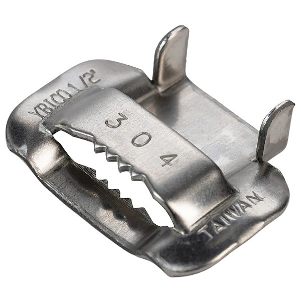 Fivelas de Aço Inoxidável 304 Ear-Lokt de 3/4 para Fita de Aço Inoxidável 201/304 (Pacote com 50) - Fivelas para Fitas de Aço Inoxidável Resistente à Ferrug