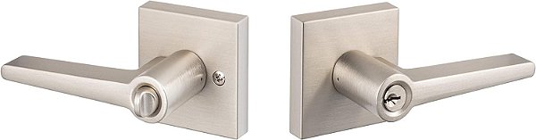 Fechadura de entrada Basel BS107-SQ 15 Sure-Loc Hardware, níquel acetinado