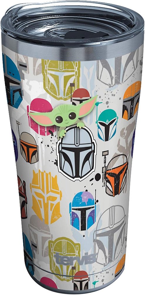 Copos Tervis Triplos Star Wars The Mandalorian Peekaboo, Mantém Bebidas Geladas e Quentes, 20oz Legacy, Aço Inoxidável Isolado