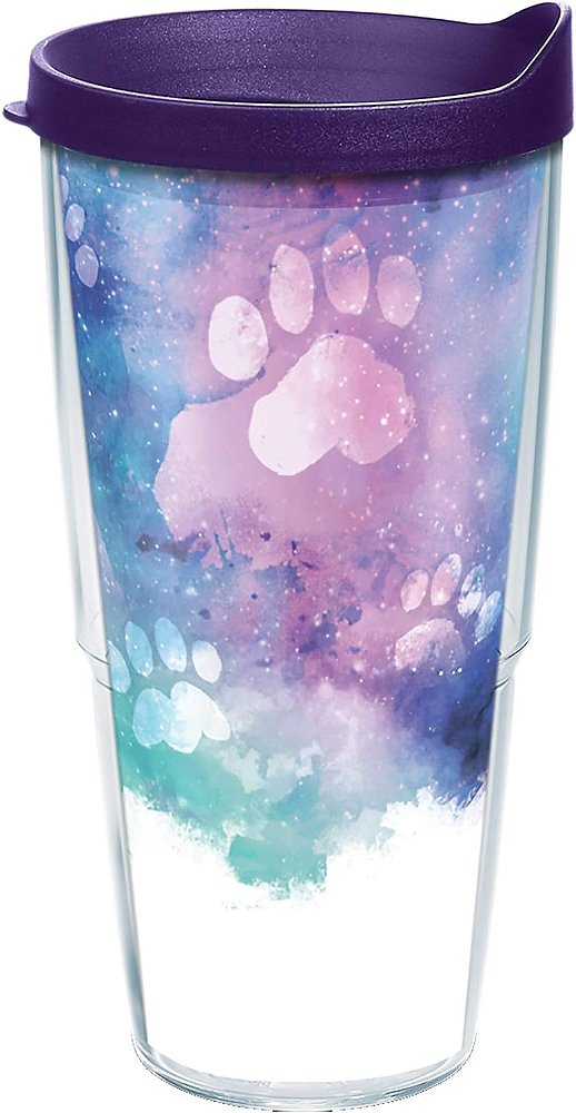 Tervis Pegadas de Patas Fabricado nos EUA Copo de Viagem Isolado de Parede Dupla Mantém Bebidas Frias e Quentes, 24oz, Clássico