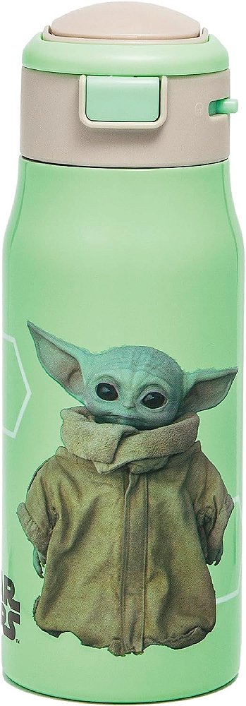 Garrafa de água infantil de aço inoxidável 18/8 com isolamento a vácuo de parede dupla Star Wars da Zak Designs com bico de canudo dobrável e tampa de bico travável, copo durável para esportes