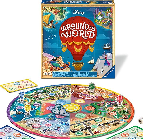 Ravensburger Disney ao Redor do Mundo, Jogo de Aventura em Família para 2 a 4 Jogadores de 4 Anos em Diante