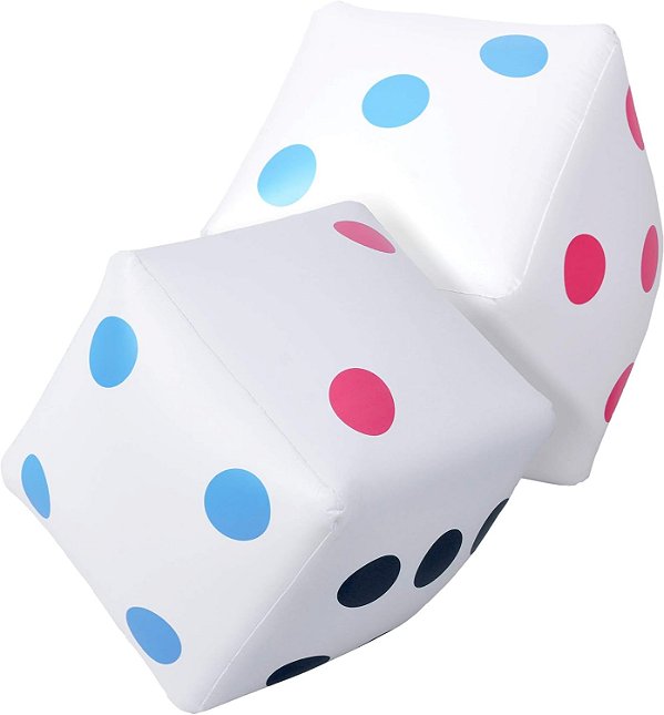 Dados Infláveis Gigantes da GoSports de 2 pés 2 Pacotes - Tamanho enorme com Inflação Rápida da Válvula