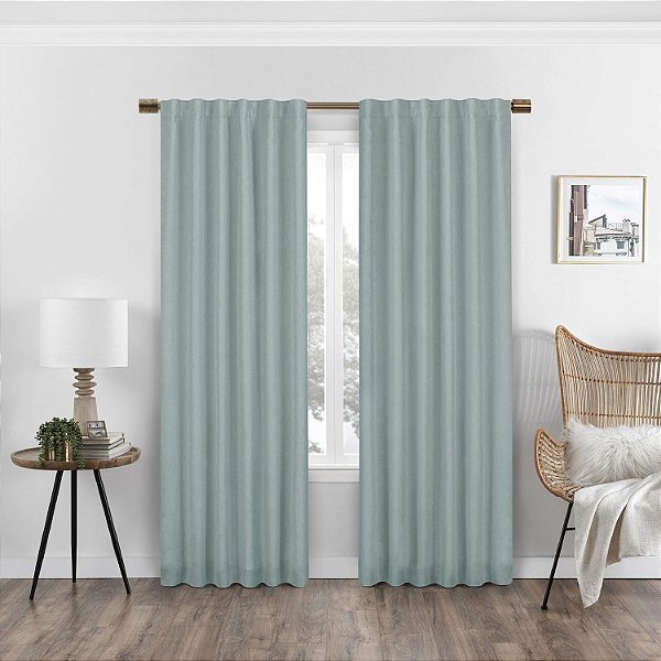 Cortinas de bolso de haste sólida ECLIPSE Nora para quarto, painel único, 50 x 84, Spa
