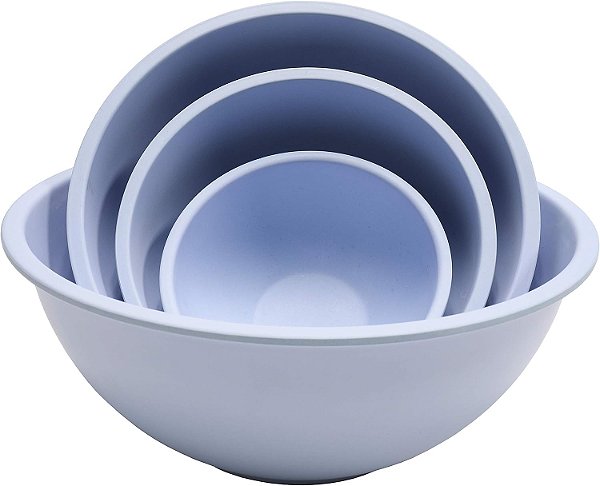 Conjunto de Tigelas de Mistura Eco Bamboo Fiber da Chef Craft, Conjunto de 4 Peças, Azul