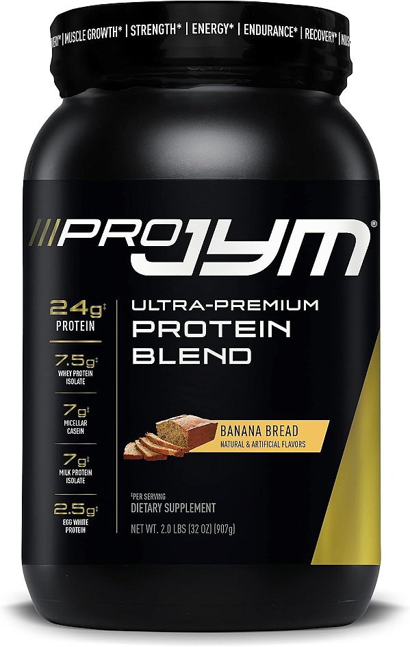 Suplemento de Ciência JYM Pro JYM 2 lbs Banana Pão de Proteína em Pó | Soro de Leite, Leite, Claras de Ovos Isoladas e Caseína | Crescimento Muscular, Recuperação, para Homens