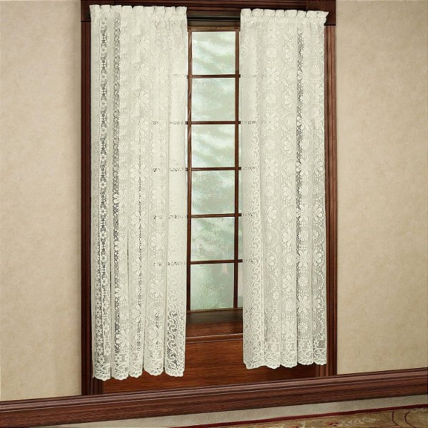 Coleção de Cortinas para Janelas Tratamento de Painel 63 ou 84 de Comprimento em Padrões e Designs Estilosos e Únicos para Todos os Tipos de Decoração Doméstica, Creme Hopewell